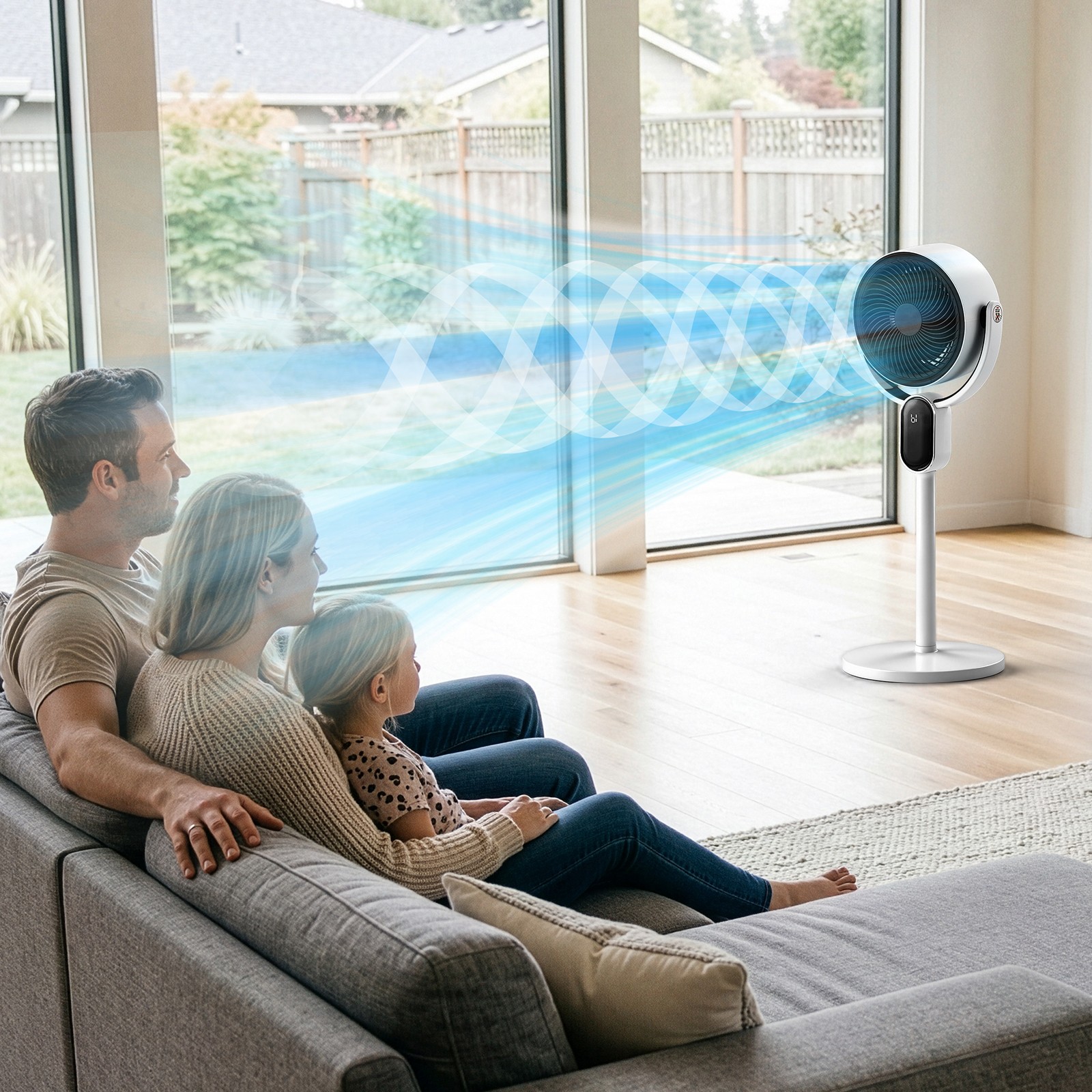120° Oscillating Standing Fan, 33 inch 2-in-1 Air Circulator W/Remote, 3 Speeds