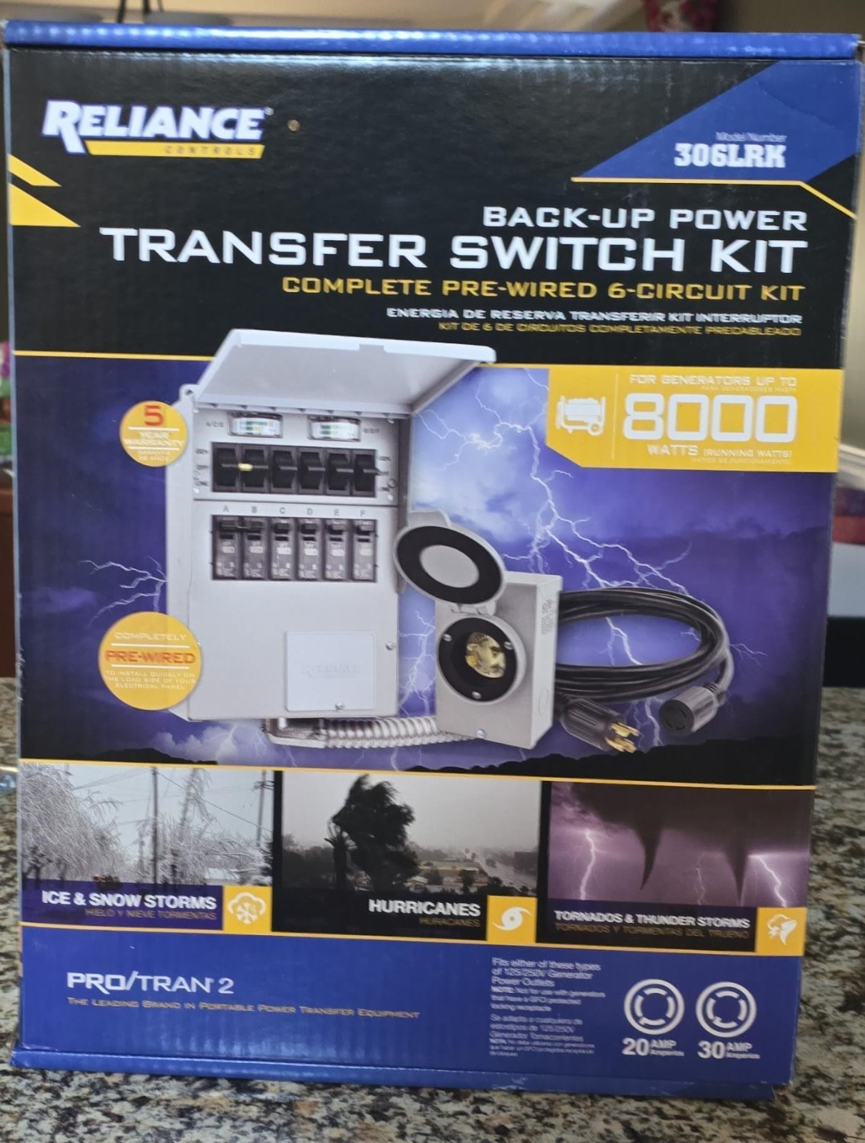 Reliance Controls Pro/Tran Series 31406CRK Transfer Switch Kit, 1-Phase, 60 A