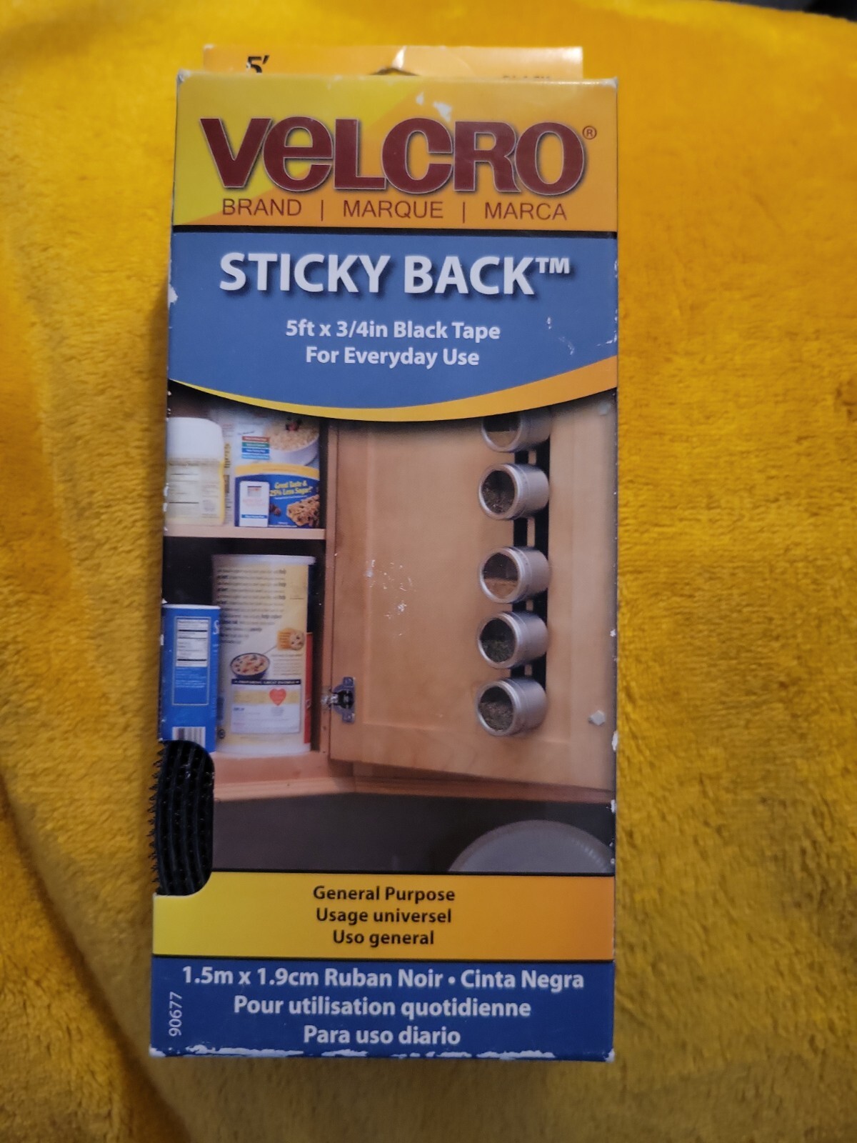 New Velcro Brand Sticky Back Black Tape For Everyday Use – 3/4″ x 5 ft
