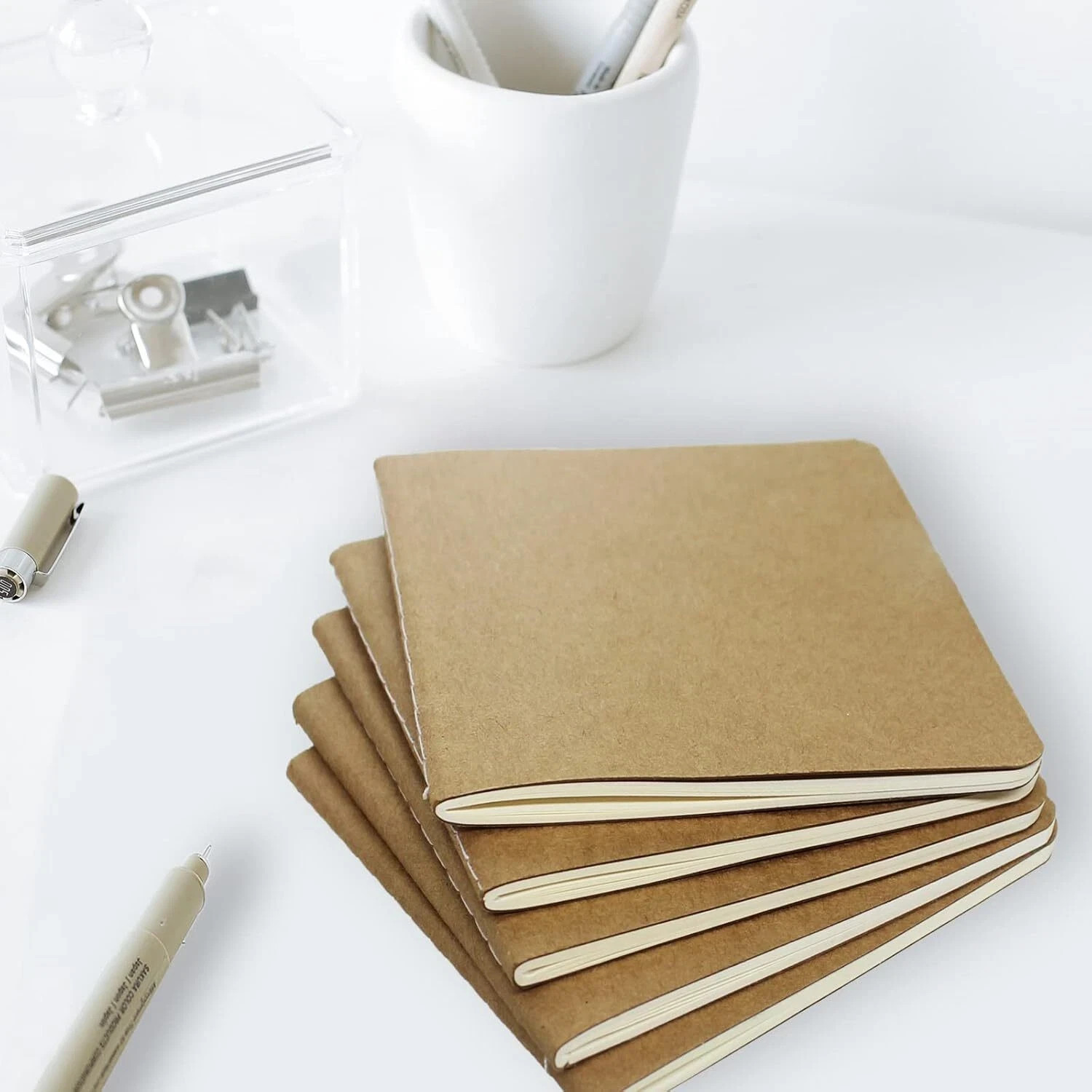24 Pack Mini Kraft Paper Blank Notebook 4×4 Inch Unlined Journals Sketchbooks
