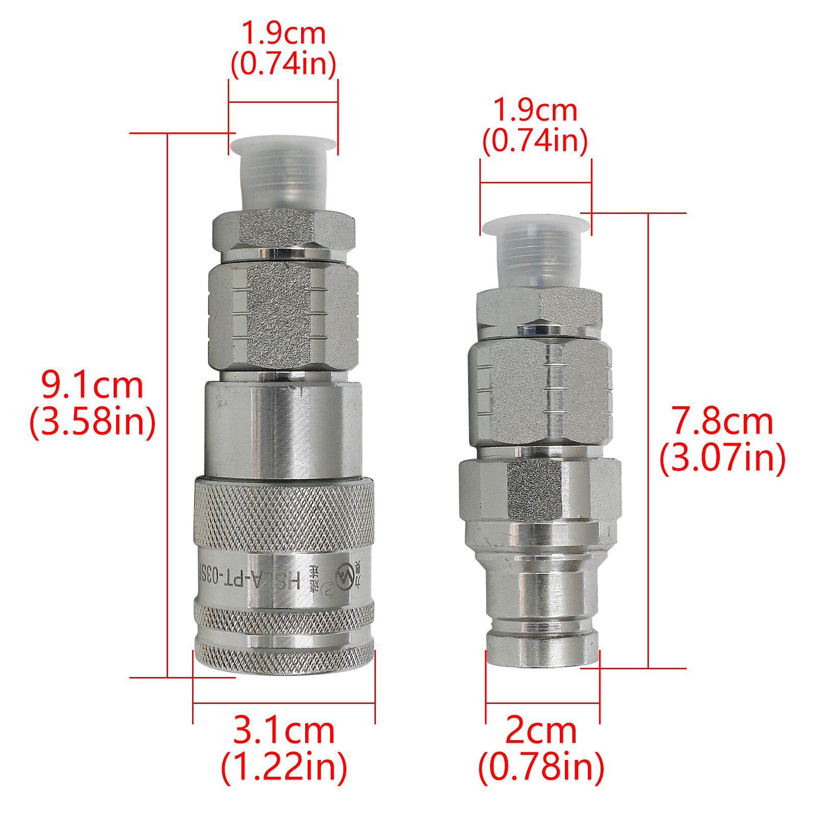 3/8 – DIN 8L -Quick Connect Adapters Fitting Set For Mini Excavator Chinese USA