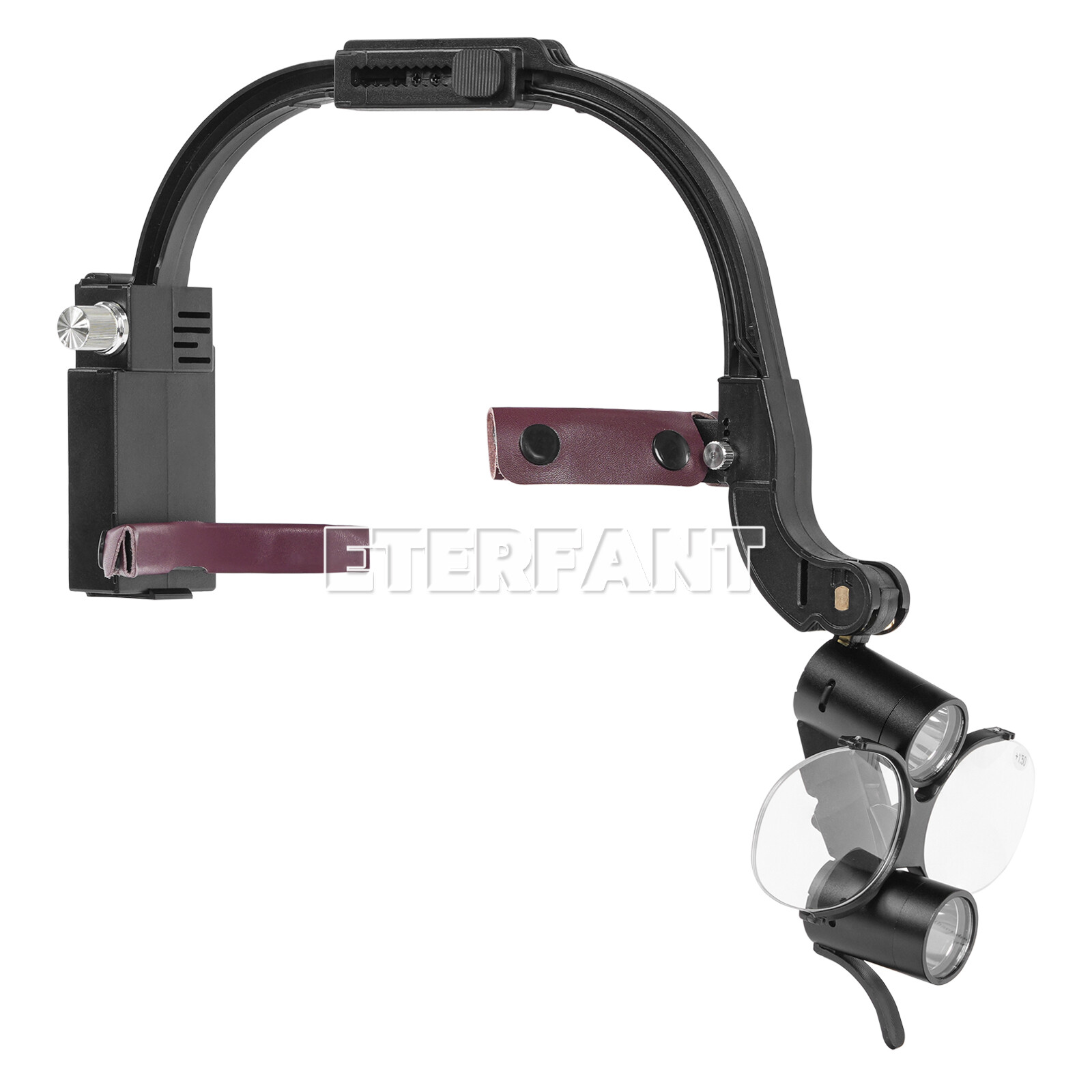 ETERFANT 3.5X Dental Surgical Headband Binocular Loupe w/ 5W LED Head Light 2Led