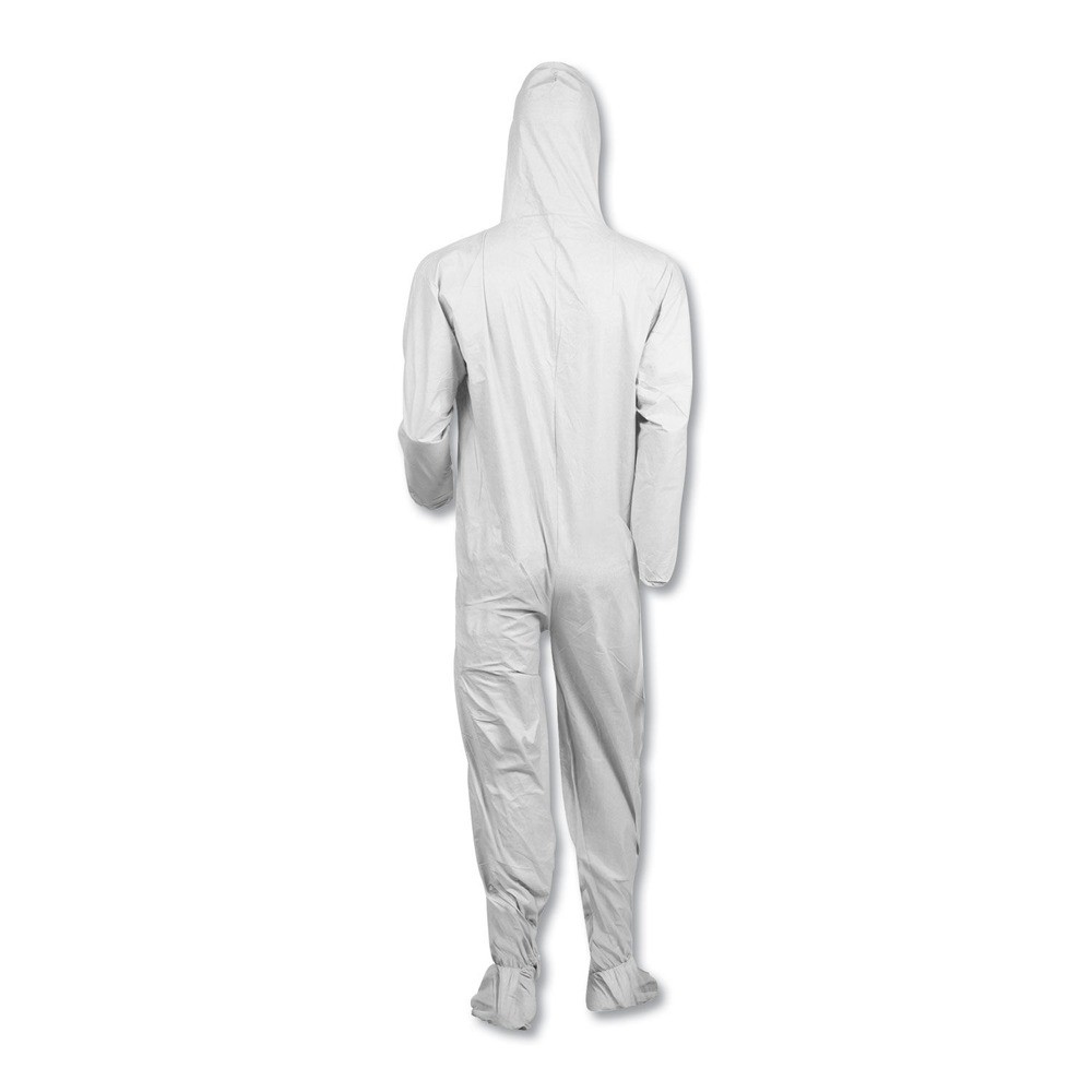 KleenGuard 44334 A40 Elastic-Cuff Ankle Hood Boot Coveralls – XL, WHT (25/CT)New