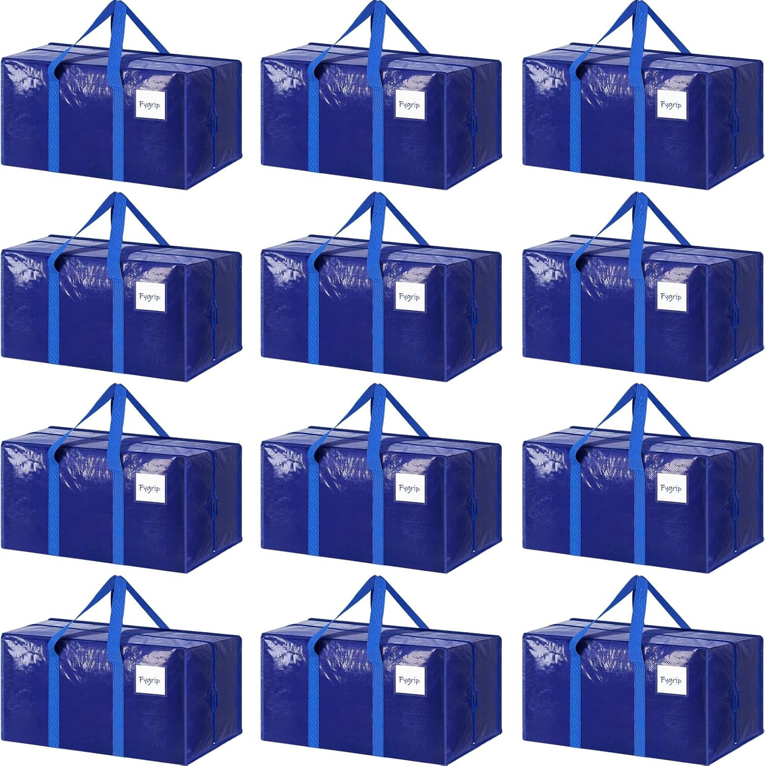 6 Pack Extra Heavy Duty Large Moving Bags with Strong Zipper, Dark Blue |…