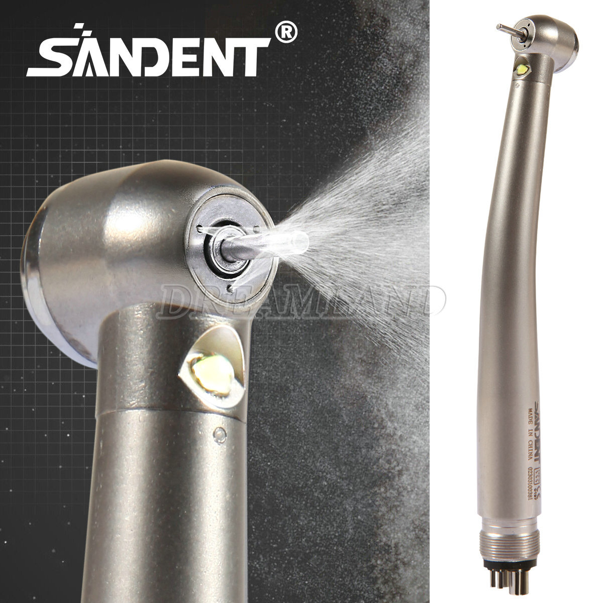 NSK Style Fiber Optic Dental E-generator LED 3-Spray High Speed handpiece 4 Hole