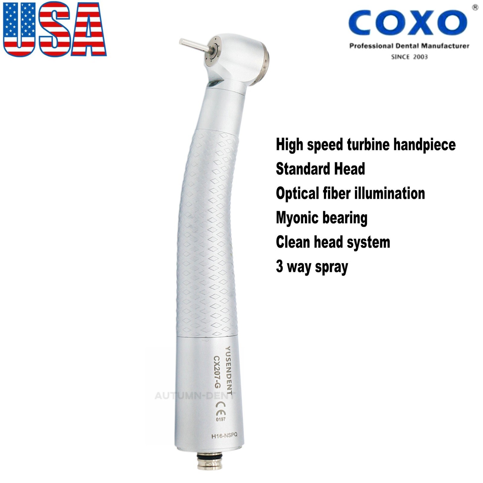 US COXO Dental Fiber Optic Handpiece High Speed Turbine For Kavo NSK Coupler