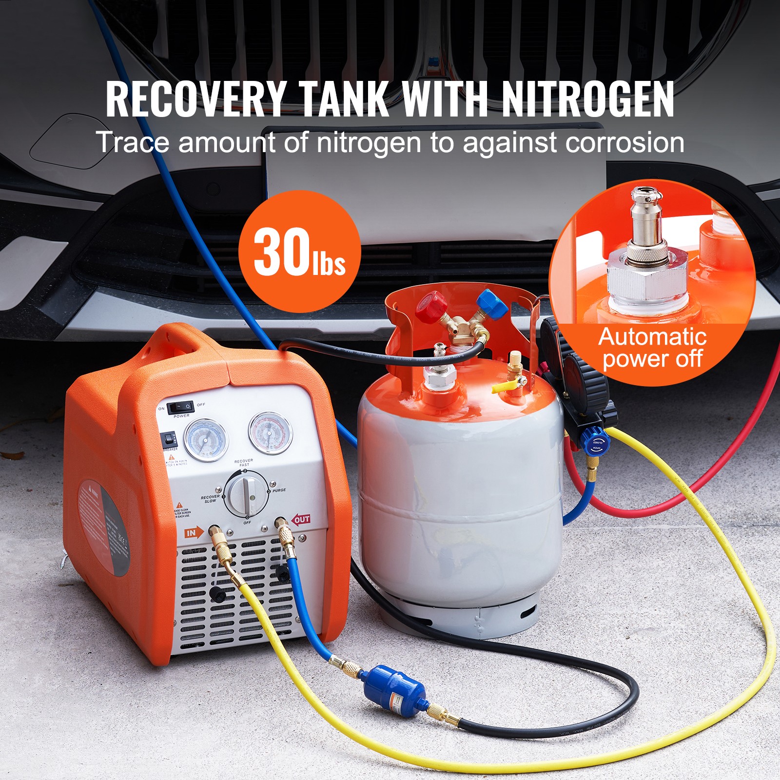 VEVOR Refrigerant Recovery Reclaim 30lb Cylinder Tank with Floating Switch