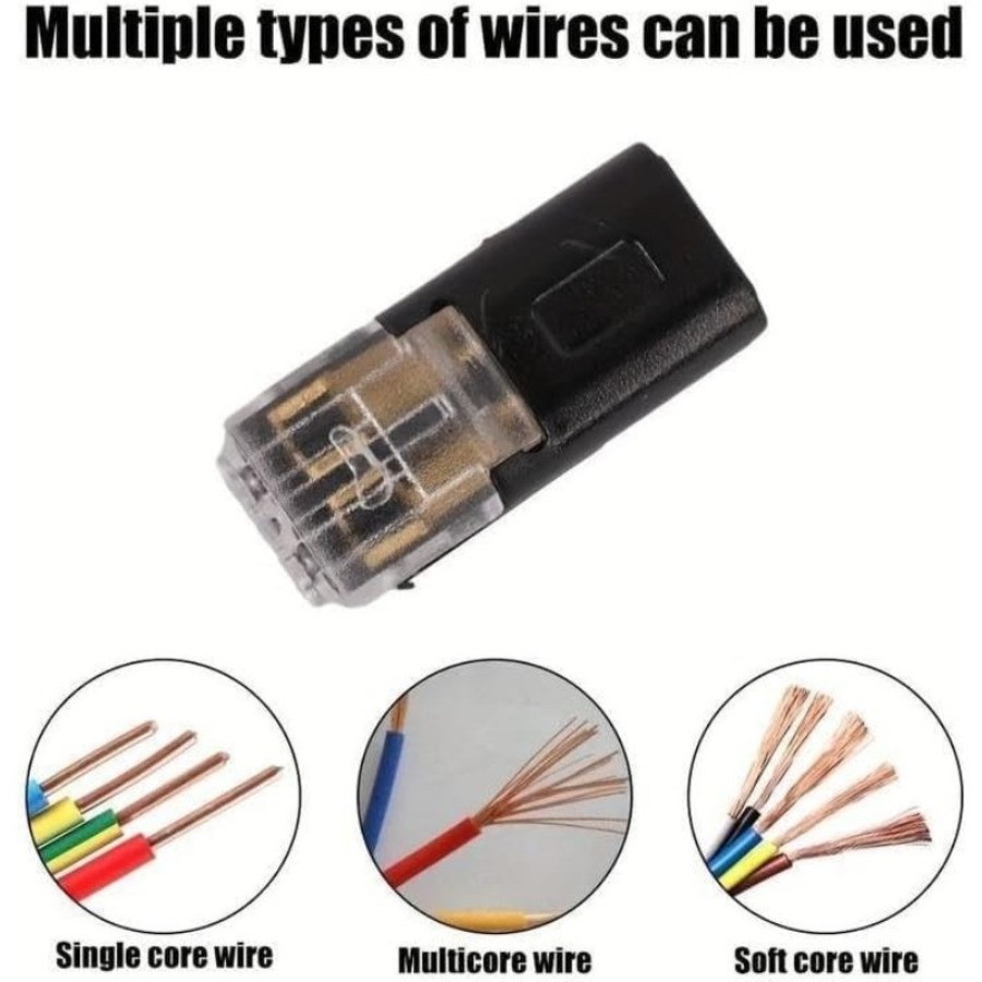 50PCS Double Wire Plug in Connector Low Voltage LED Strip Lighting DIY 2 Pin DIY