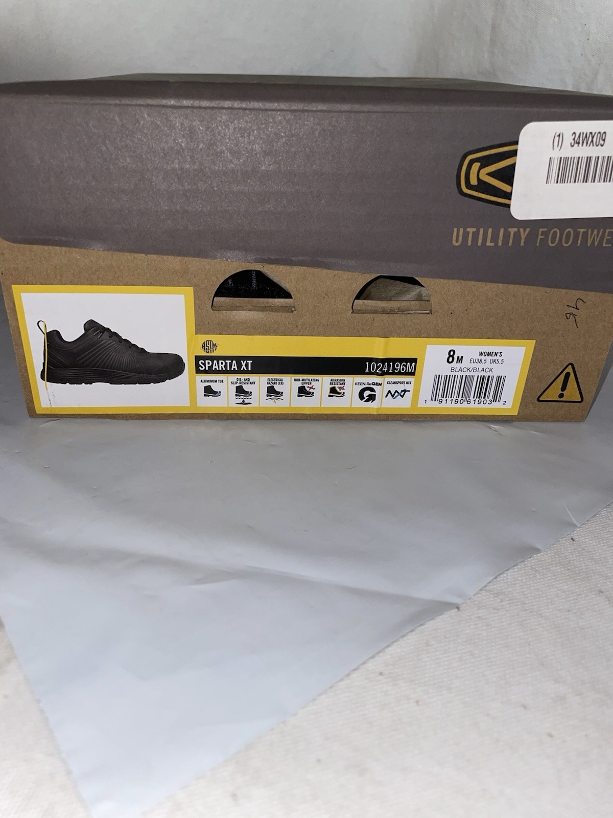 Keen Sparta XT Women’s Size 8M Safety Toe Work Shoes Slip Resistant Black/Black