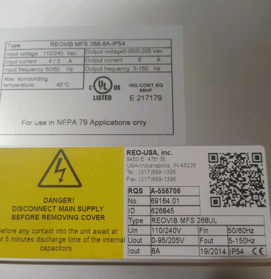 Reovib MFS 268-8A-IP54