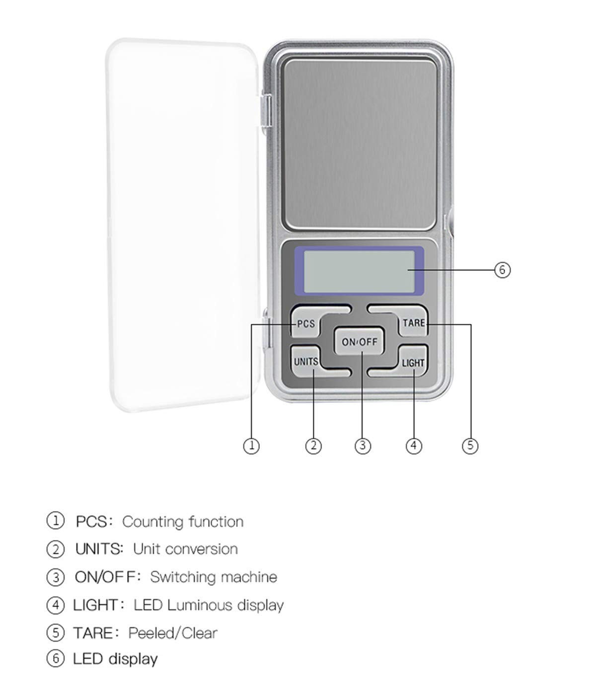 TXY High Precision Jewelry Scales 120 * 65 * 20mm / 4.8 * 2.5 * 0.8in, Silver