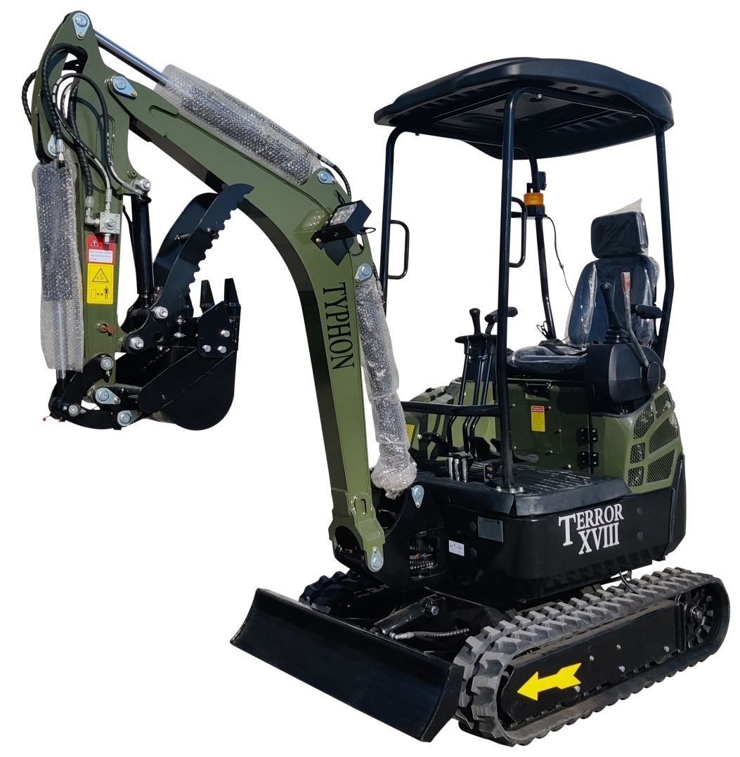 Free Ship TYPHON TERROR XVIII 4000lb Mini Excavator Kubota D902 w 13 Attachment