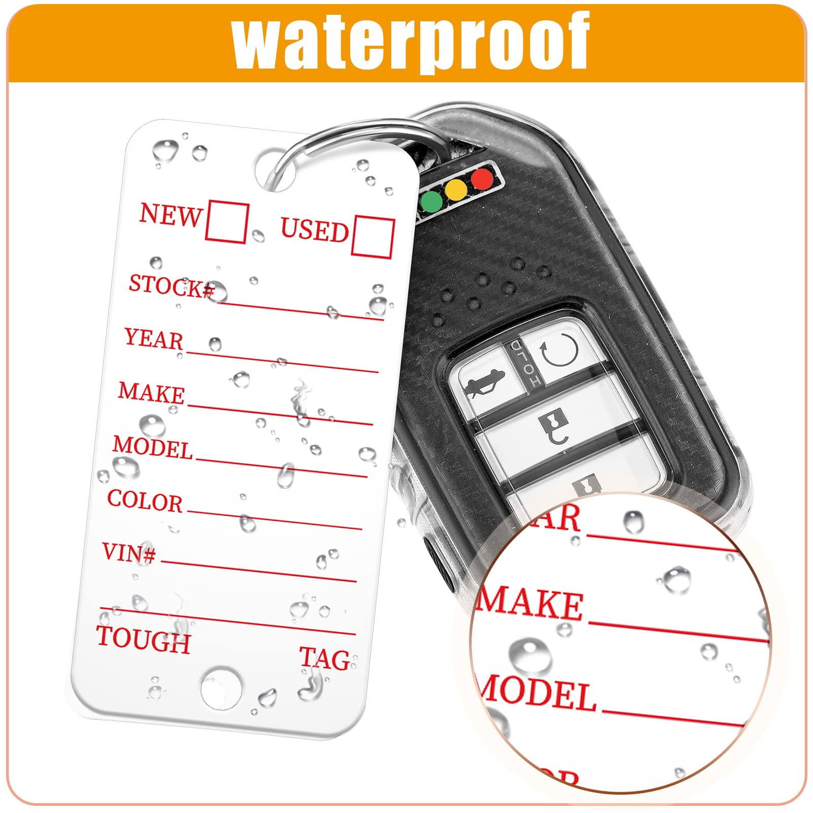 500 Pcs Poly Key Tags Plastic Dealership Car Key Tags with Labels for RV Auto…