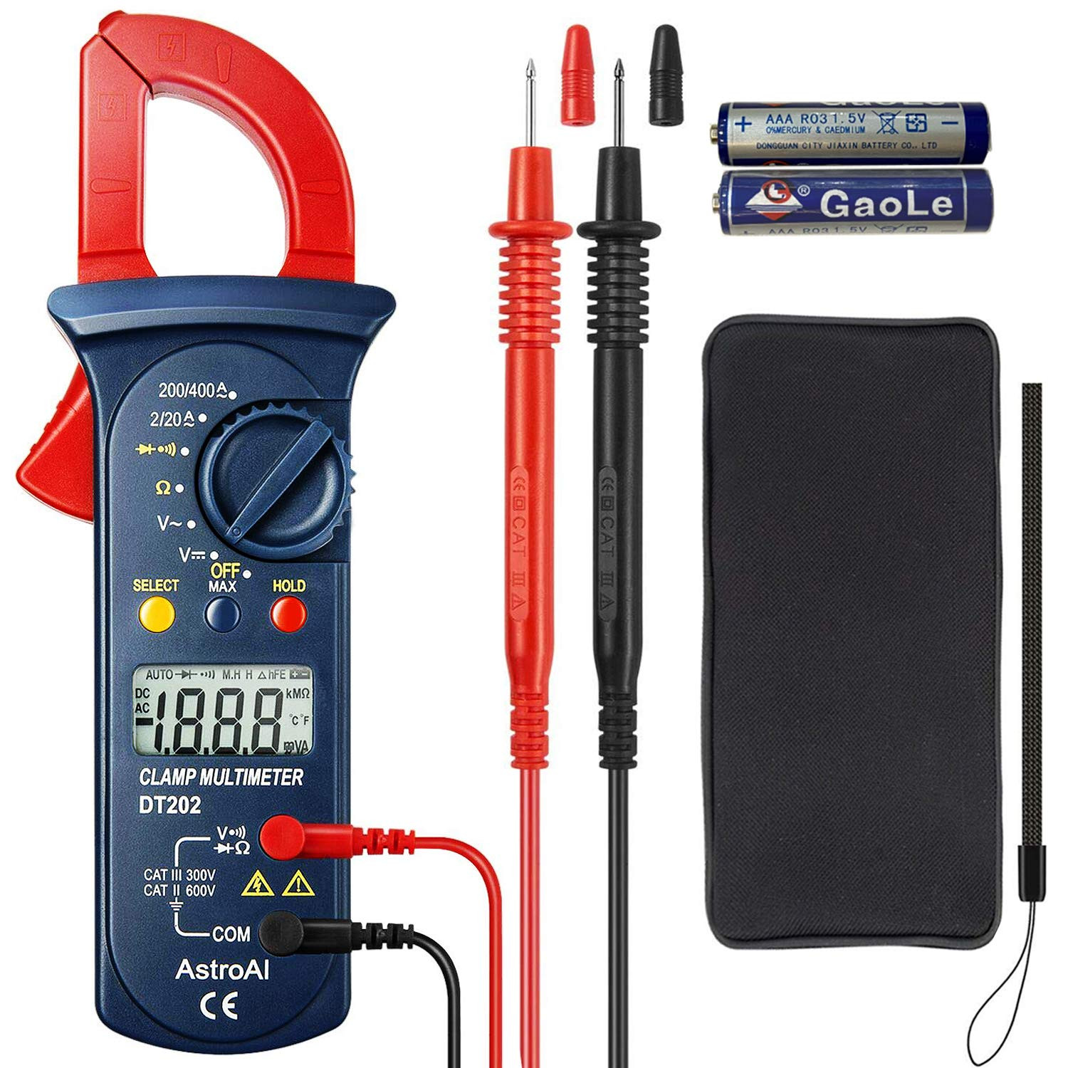 AstroAI 2000 Counts Electric Circuit Testing Clamp Meter Digital Multimeter