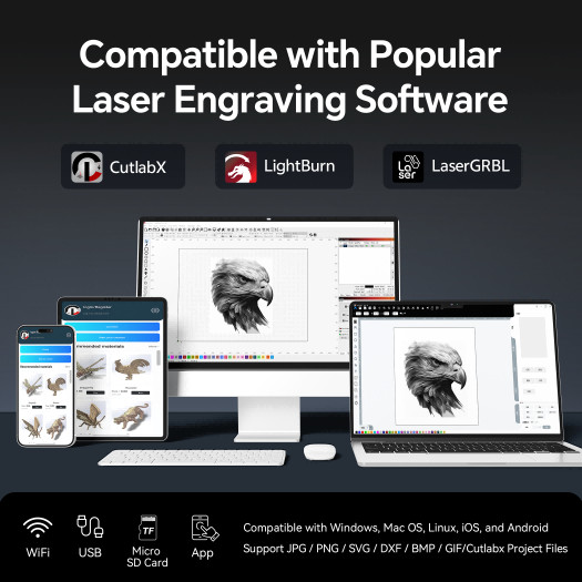 Carverall Mini Portable Laser Engraver for Wood Leather Bamboo Desktop DIY