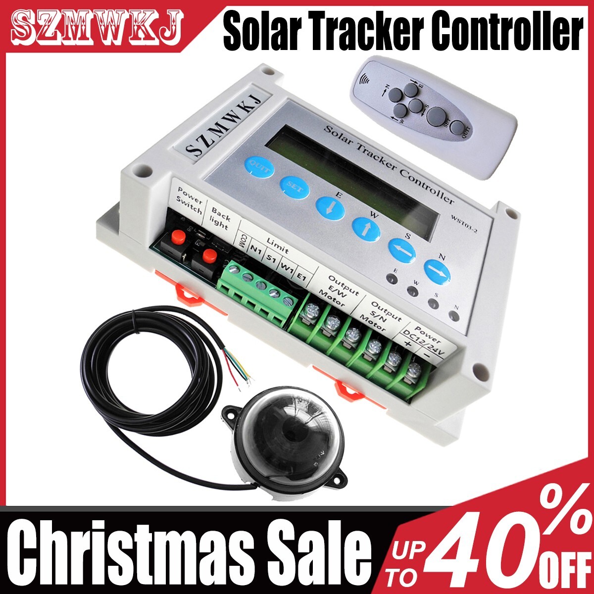 LCD Dual Axis Electronic Sunlight Track Solar Tracker Linear Actuator Controller