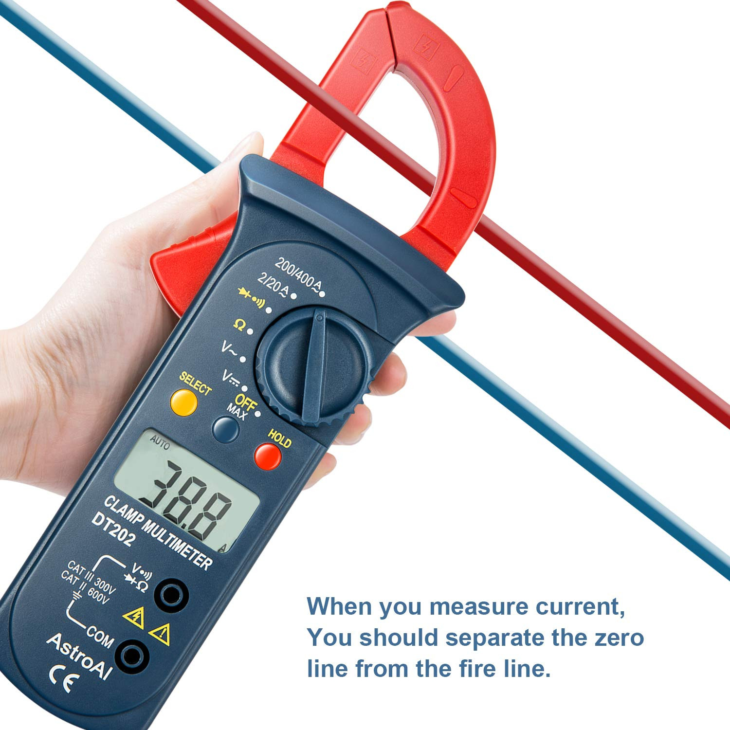 AstroAI 2000 Counts Electric Circuit Testing Clamp Meter Digital Multimeter