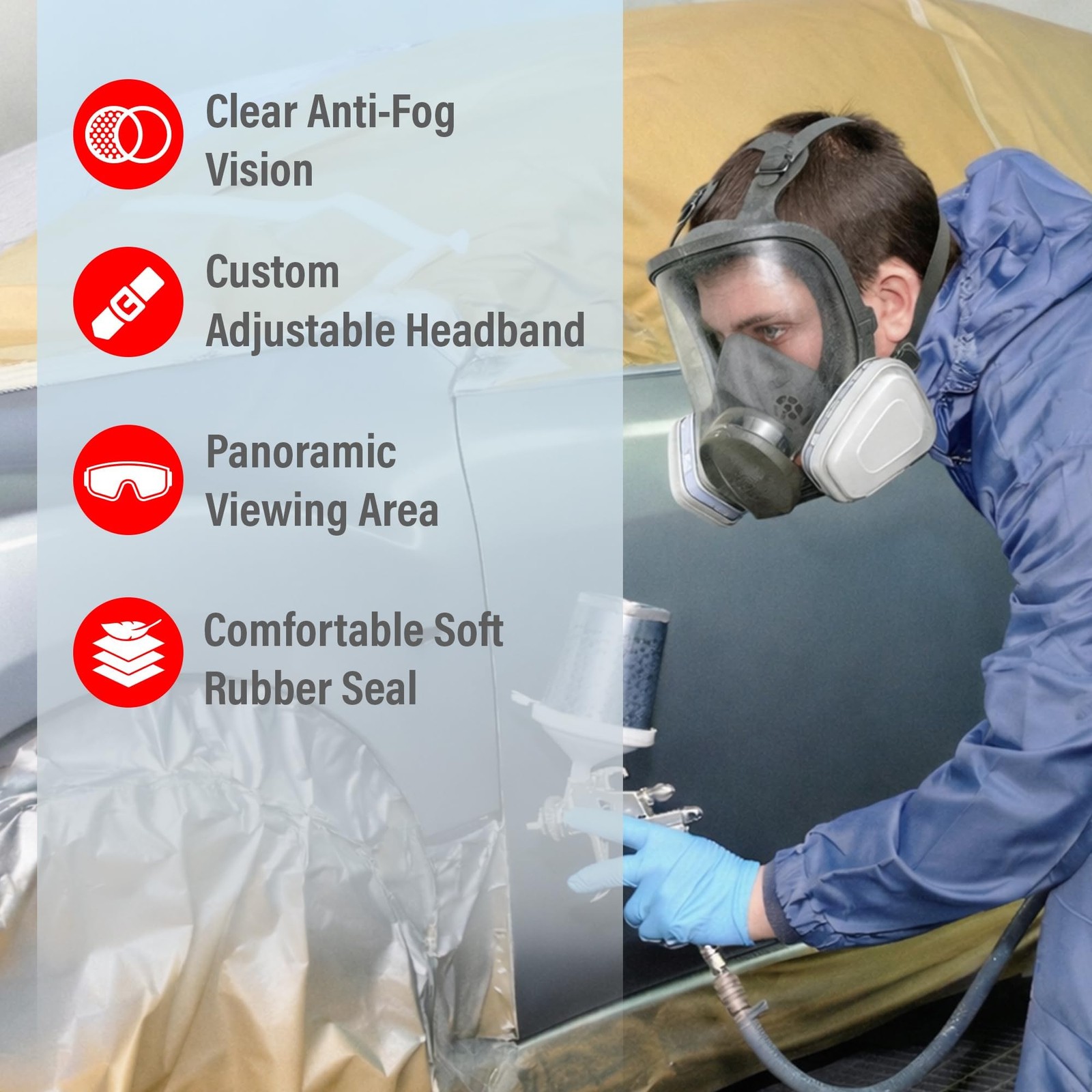 LAUCO Full Face Respirаtor Reusable, Organic Vapor Respirаtor Compatible with