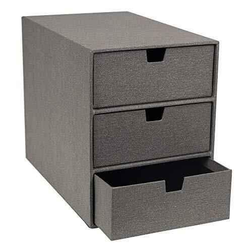 Bigso Ingrid 3-Drawer Fiberboard Desk Organizer Drawers | Dark Grey