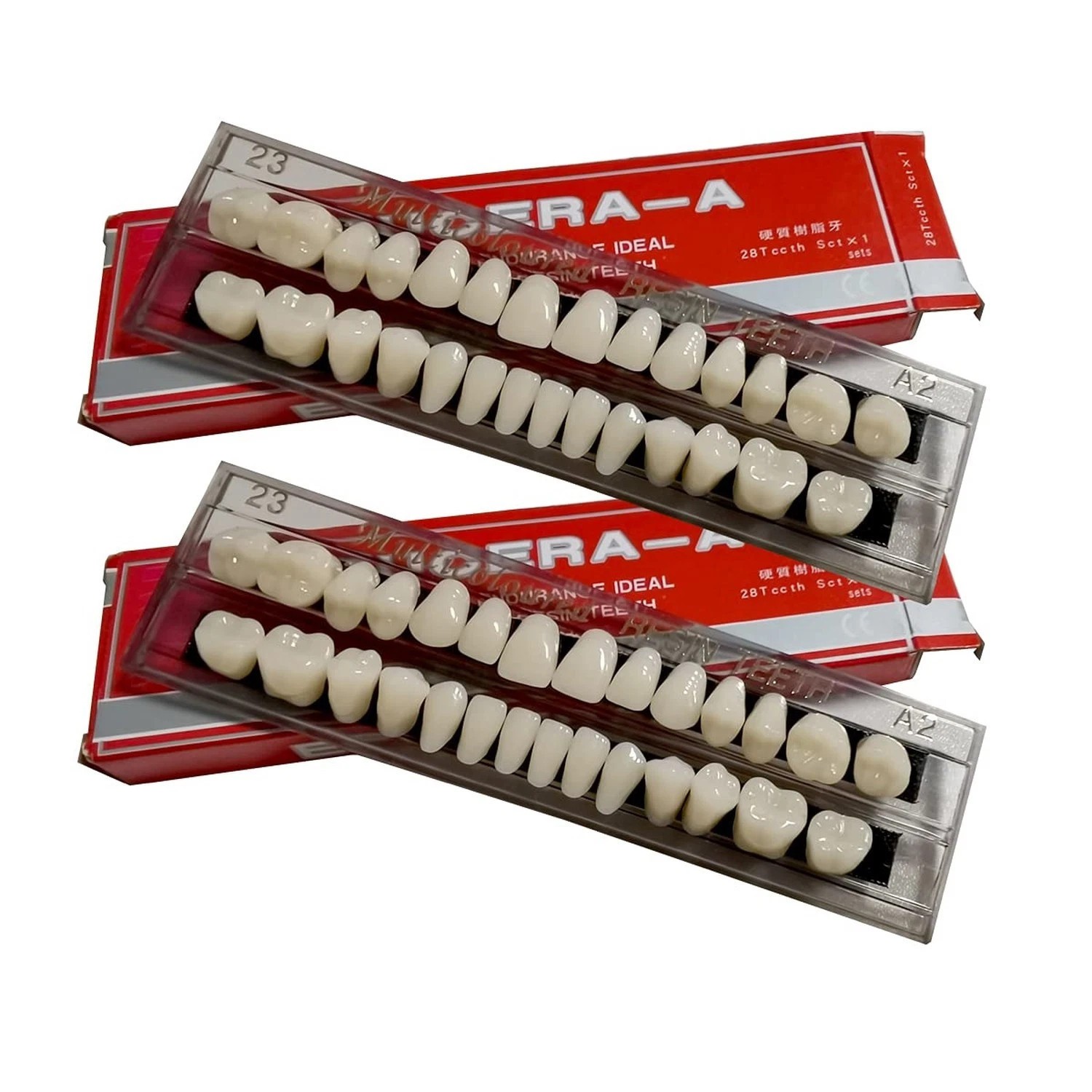 28 Pcs/Set Dental Acrylic Resin Denture Shade #23 A2 A3 Full Set False Teeth