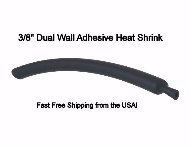 (25 6″ Pcs) 3/8″ / 9.5mm Black 3:1 Heat Shrink Tubing Adhesive Lined Dual Wall