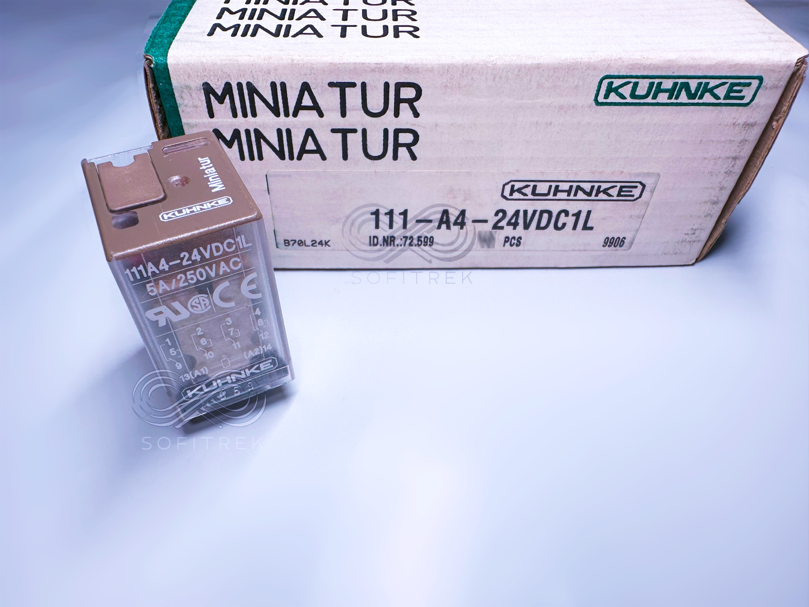 111A4-24VDC1L KUHNKE Miniature Relay 24VDC 5A 4PDT Plug-in With Pilot Light LED