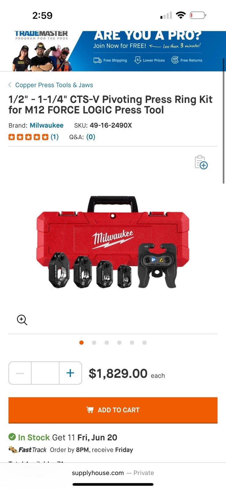 Milwaukee 2473-22 M12 Force Logic Press Tool With Pivoting CTS Jaw Bundle