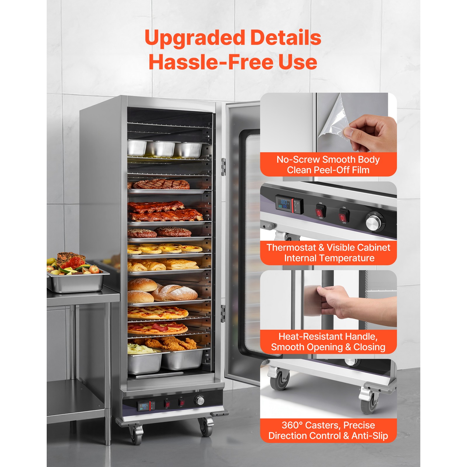 Uimoso Electric Food Warming Cabinet with 16 Tiers and Glass Door