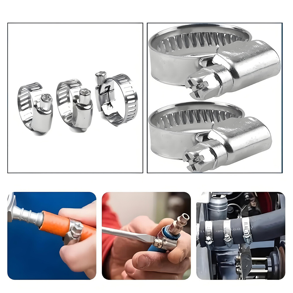 Clips 304 Stainless Steel High Torque Hose Clamp Marine Grade Power Hose Clamp