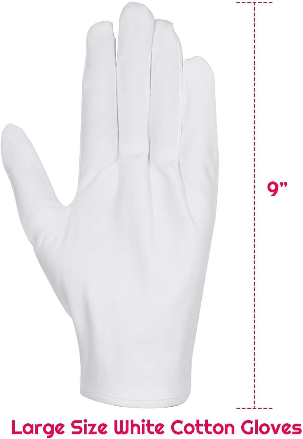 Moisturizing Cotton Gloves – 6 Pairs for Daily Use & Eczema Relief – Large Size