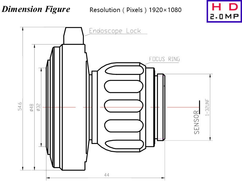 2 million HD Camera Coupler C-Mount F14,16,18,20,22,25,28,32,35