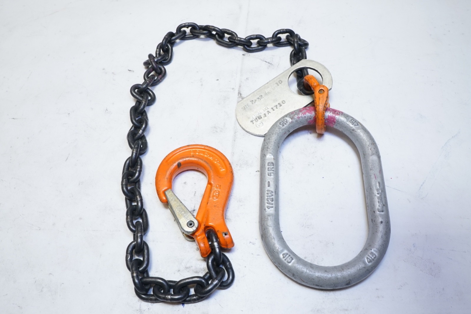 USED Crosby Chain Sling 1 Leg Reach 3 ft 2100lbs 90° 7/32 Grade 10 Ships FREE