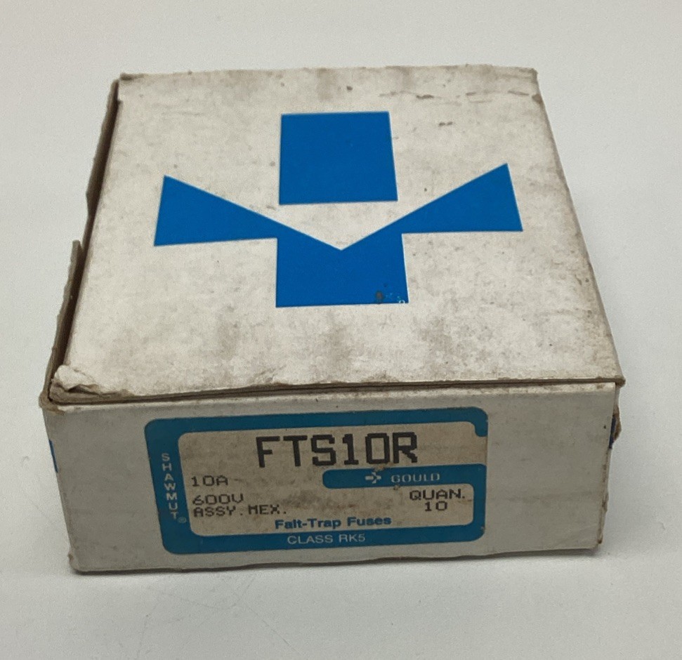 Gould Shawmut FTS10R Falt-Trap Class RK5 Fuses 10-Amp, 600VAC (Box of 10)