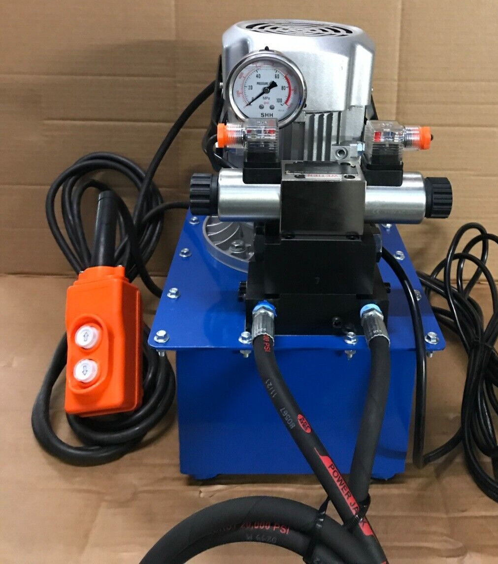 Electric Hydraulic Pump Double Acting Pump 5000 to 10000 PSI 8L Solenoid Valve