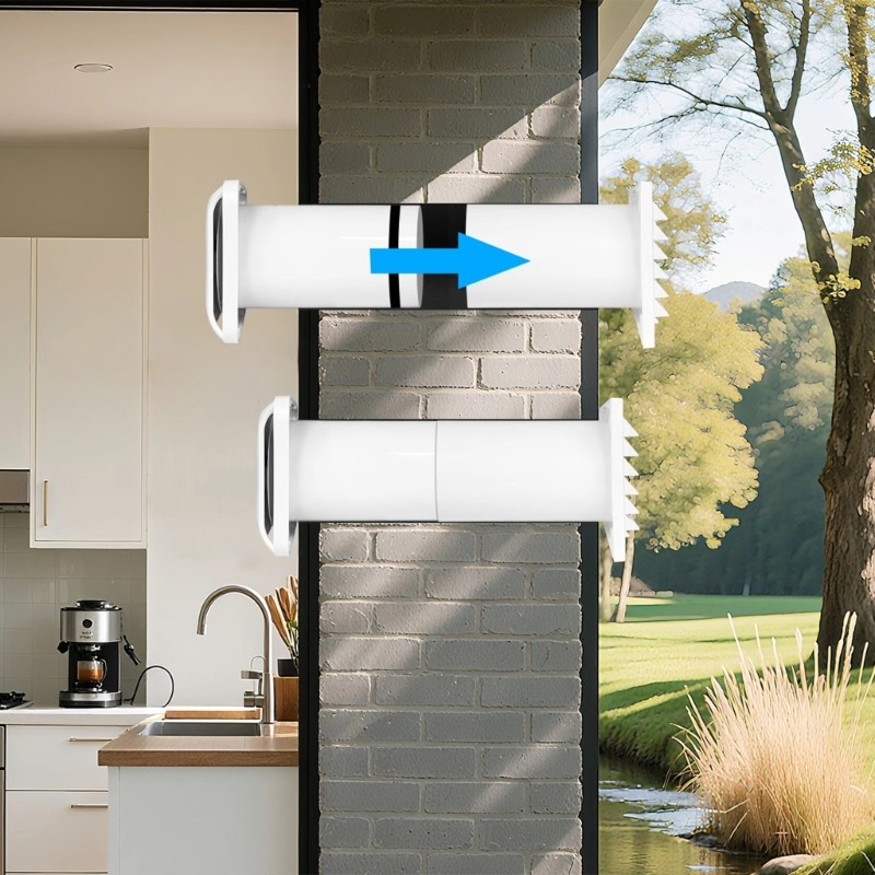 Quiet Air Exchanger With Removable Meshing Filter for Interior Wall Installation