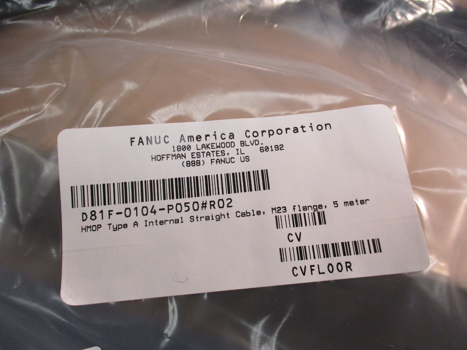 FANUC D81F-0104-P050#R02 HMOP Type A Internal Straight Cable, M23 Flange 5 Meter
