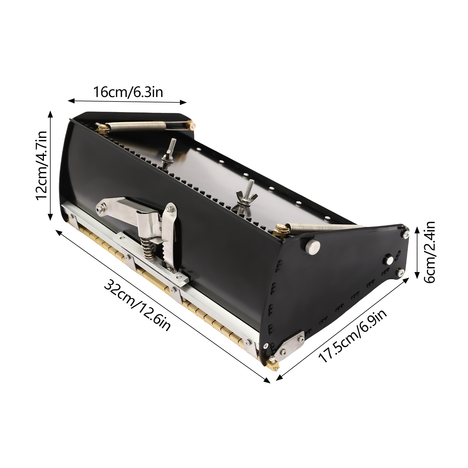 12″ Drywall Flat Finishing Box Drywall Tool Stainless Steel 32cm/12.6in Black