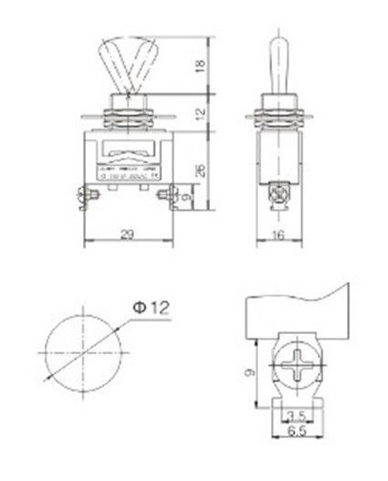 HEAVY DUTY SPST (ON)-OFF MOMENTARY TOGGLE SWITCH – SPADE TERMINALS (11AF)