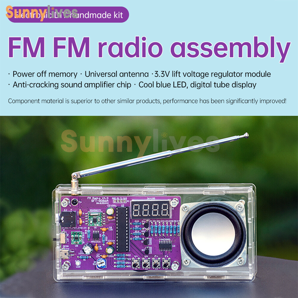 Digital Tube FM Radio Electronic Kit DIY Soldering Practice Kit 87.5MHz~108MHz