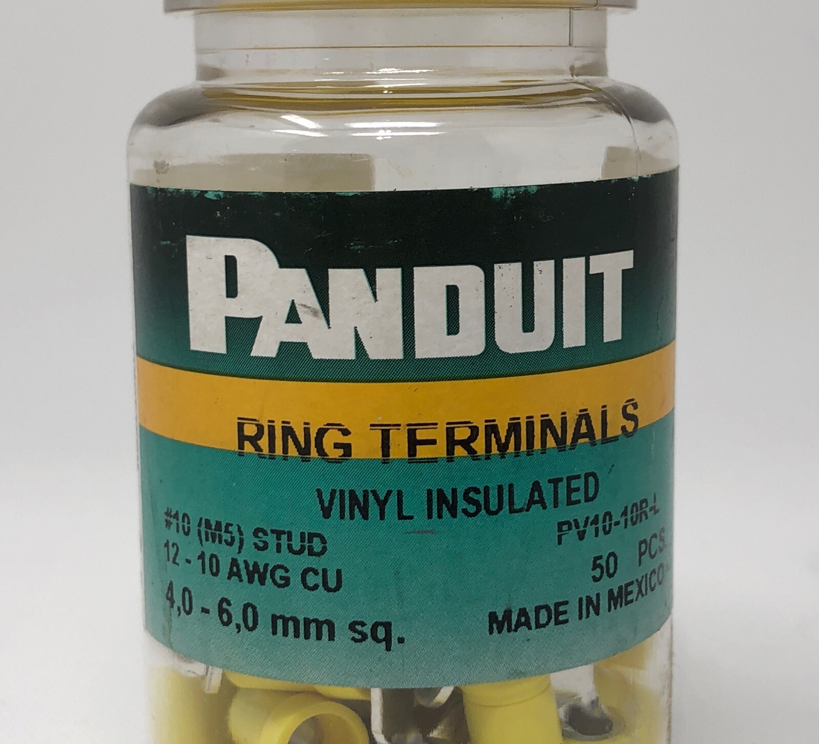 Panduit Ring Terminals Vinyl Insulated 4.0-0.6mm 12-10 AWG 50pc