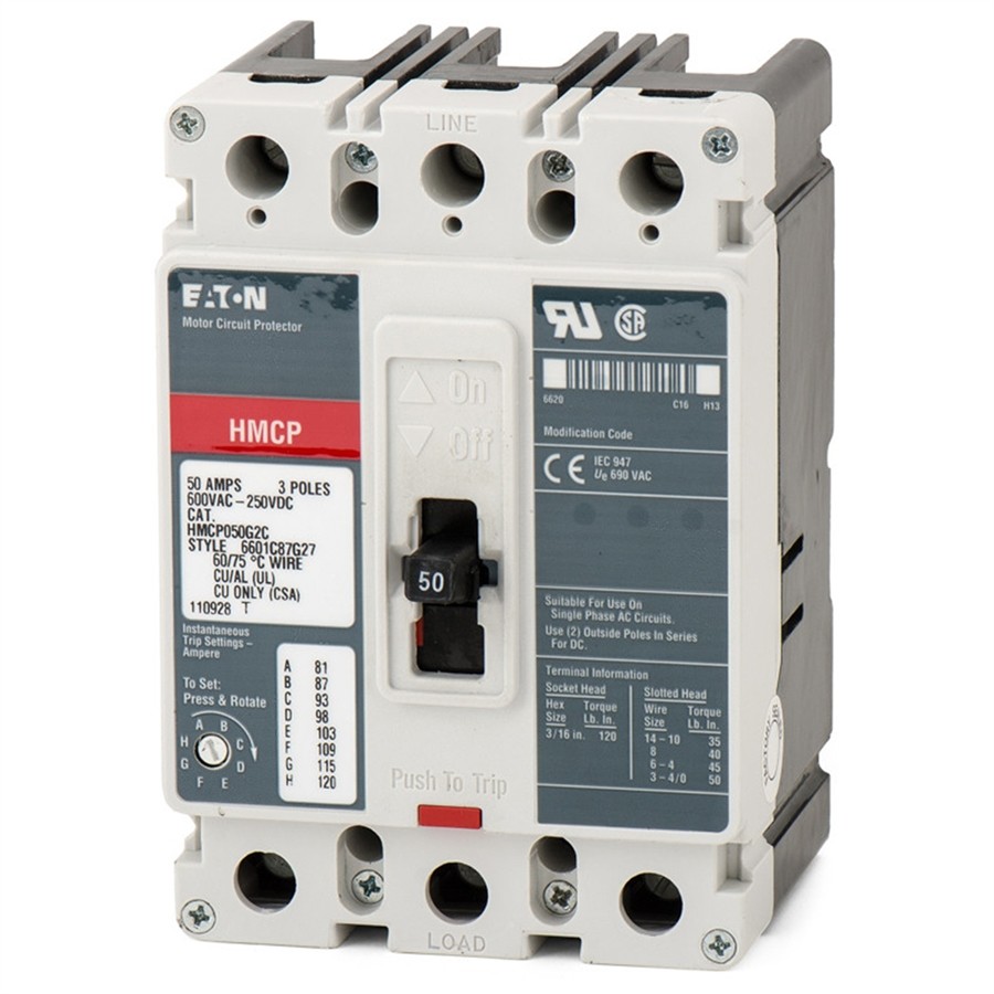 NIB – Eaton – HMCP050K2C – Eaton 50A Motor Circuit Protector