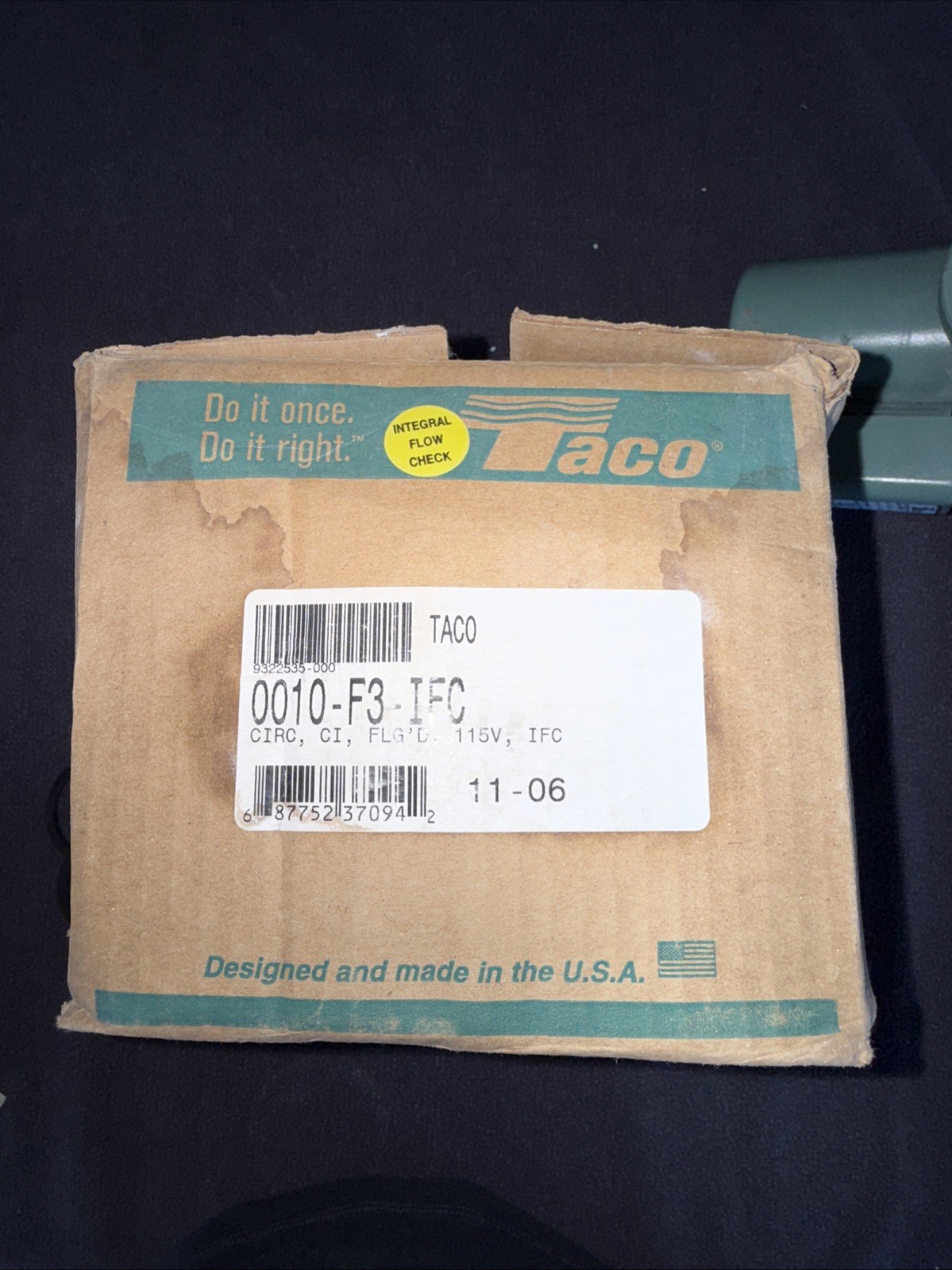 New Taco 00R-F6-1IFC Cast Iron Cartridge Circulator Pump Flanged, 1/25 HP 23 GPM