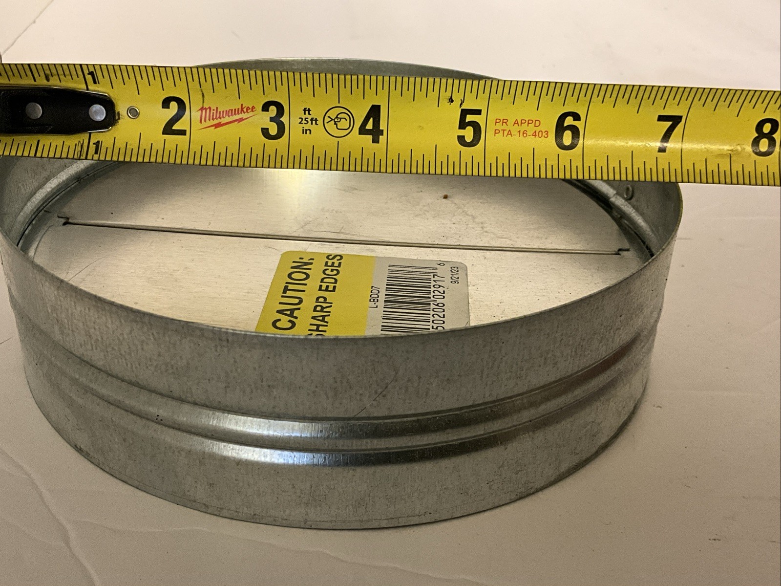 Master flow BDD7 7” X 7” X 2” Butterfly Damper