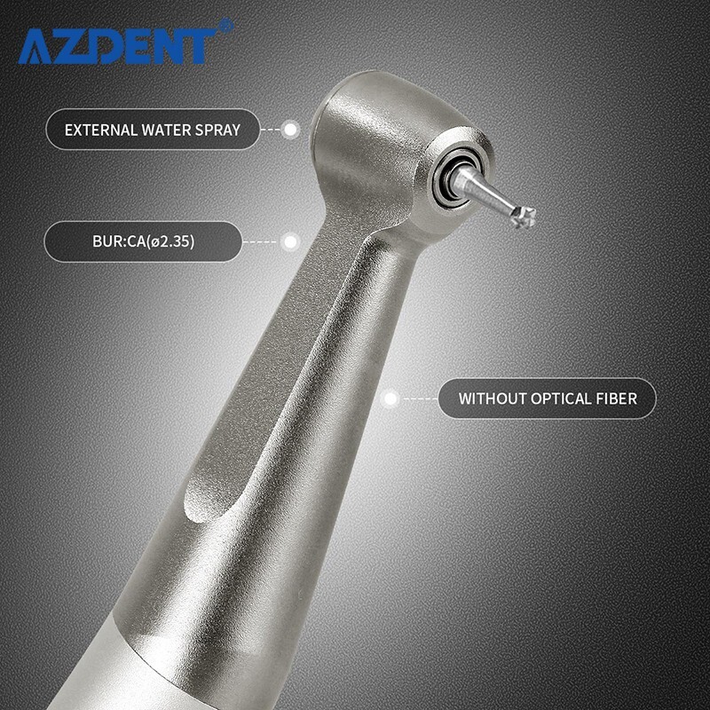 AZDENT Dental 1:1 Slow Low Speed Handpiece Push Button Contra Angle fit CA burs