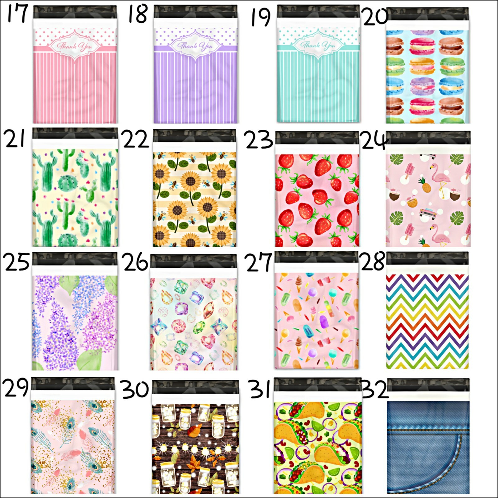 **30 Pack** 10×13″ You Choose OR Get A Mix Designer Poly Mailers! **FREE SHIP!**