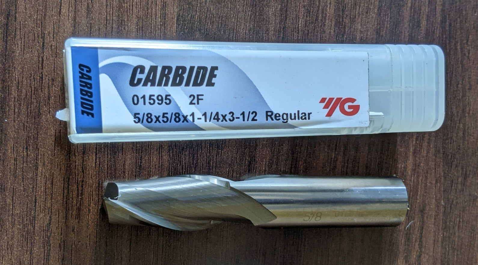 YG-1 TOOL COMPANY 01595 Carbide End Mill 5/8x 5/8×1-1/4×3-1/2 Cut 2FL 3-1/2″ OAL