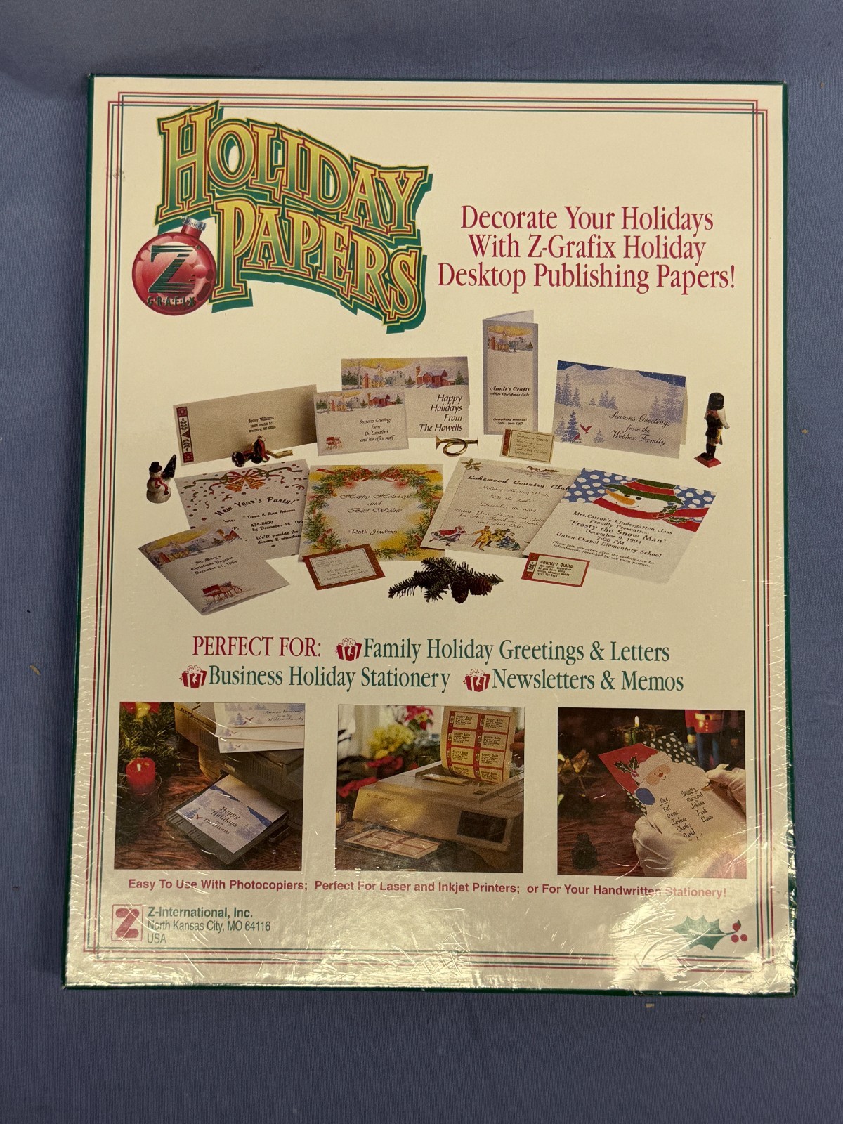 Holiday Papers Stationary Envelopes Vtg Z-Grafix Lot 2 Sealed Packs+ Santa Xmas