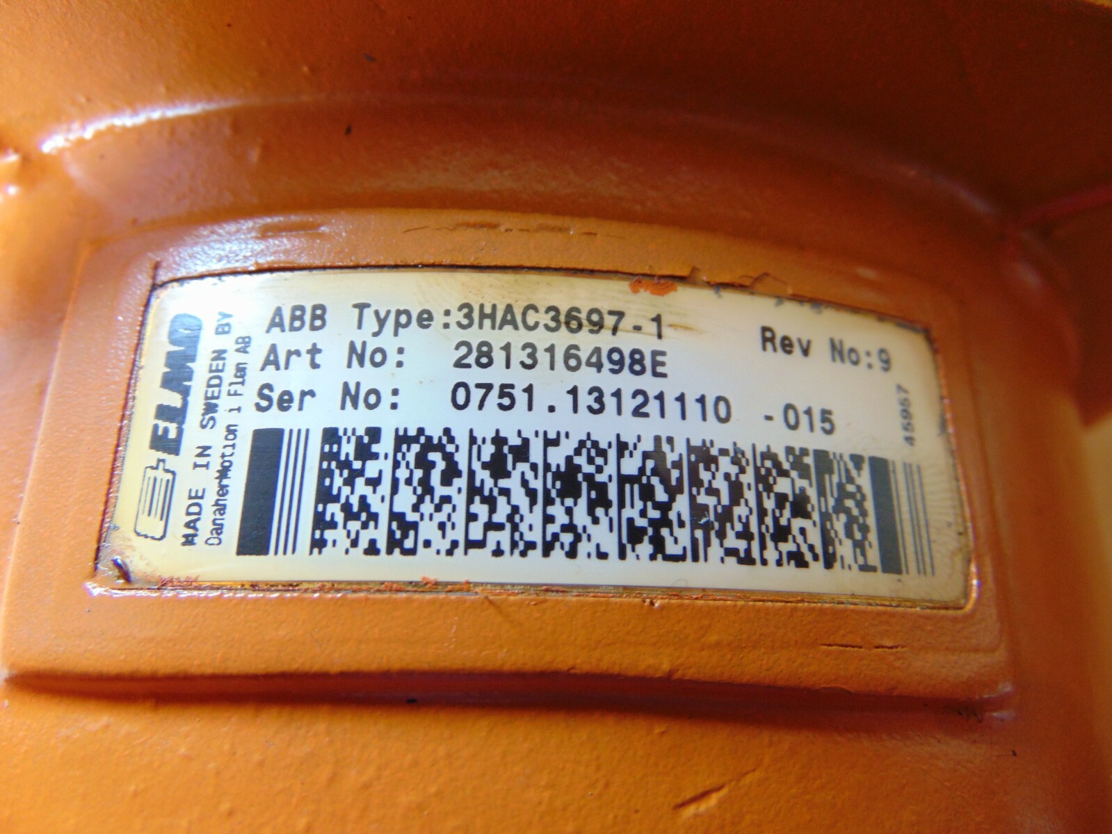 Elmo ABB Robotics Servo Motor Type: 3HAC3697-1