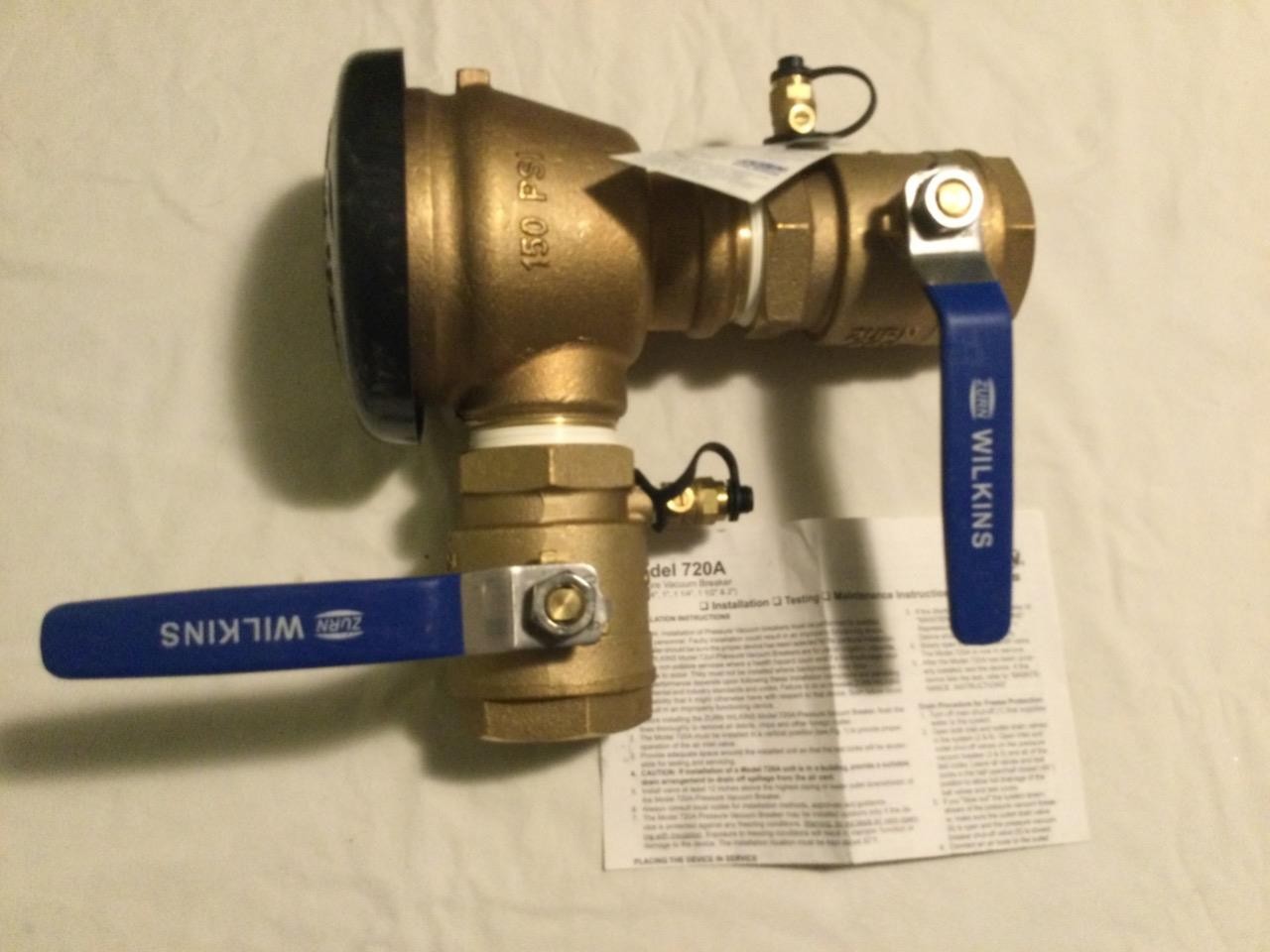 Zurn Wilkins 2-720A 2″ Pressure Vacuum Breaker Assembly