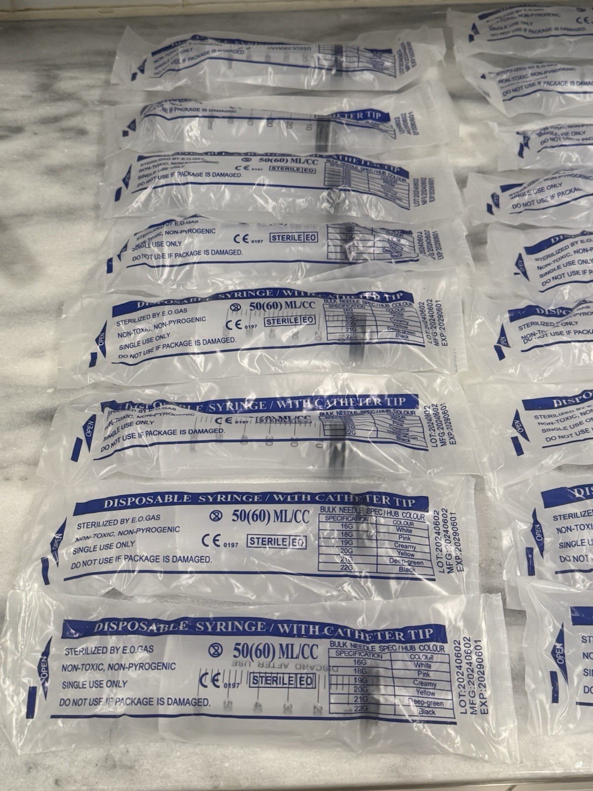 50ml/60cc Disposable Syringe With Catheter Tip (17) Count Lot